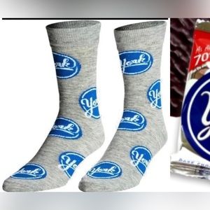 York Peppermint patties candy Socks size 6/12 men women gray crew crazy Hershey+